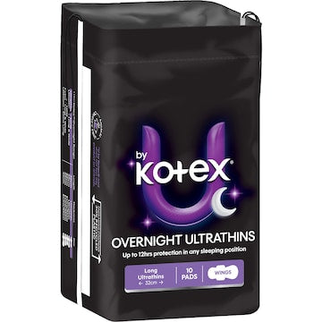 U by Kotex Ultrathin Overnight Pads With Wings 10 pack