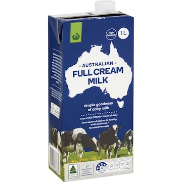 Woolworths Full Cream Long Life Milk UHT 1L
