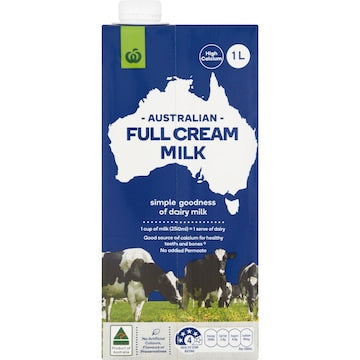 Woolworths Full Cream Long Life Milk UHT 1L