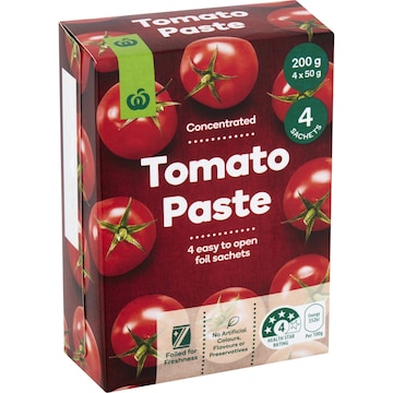 Woolworths Tomato Paste Sachet 4 pack