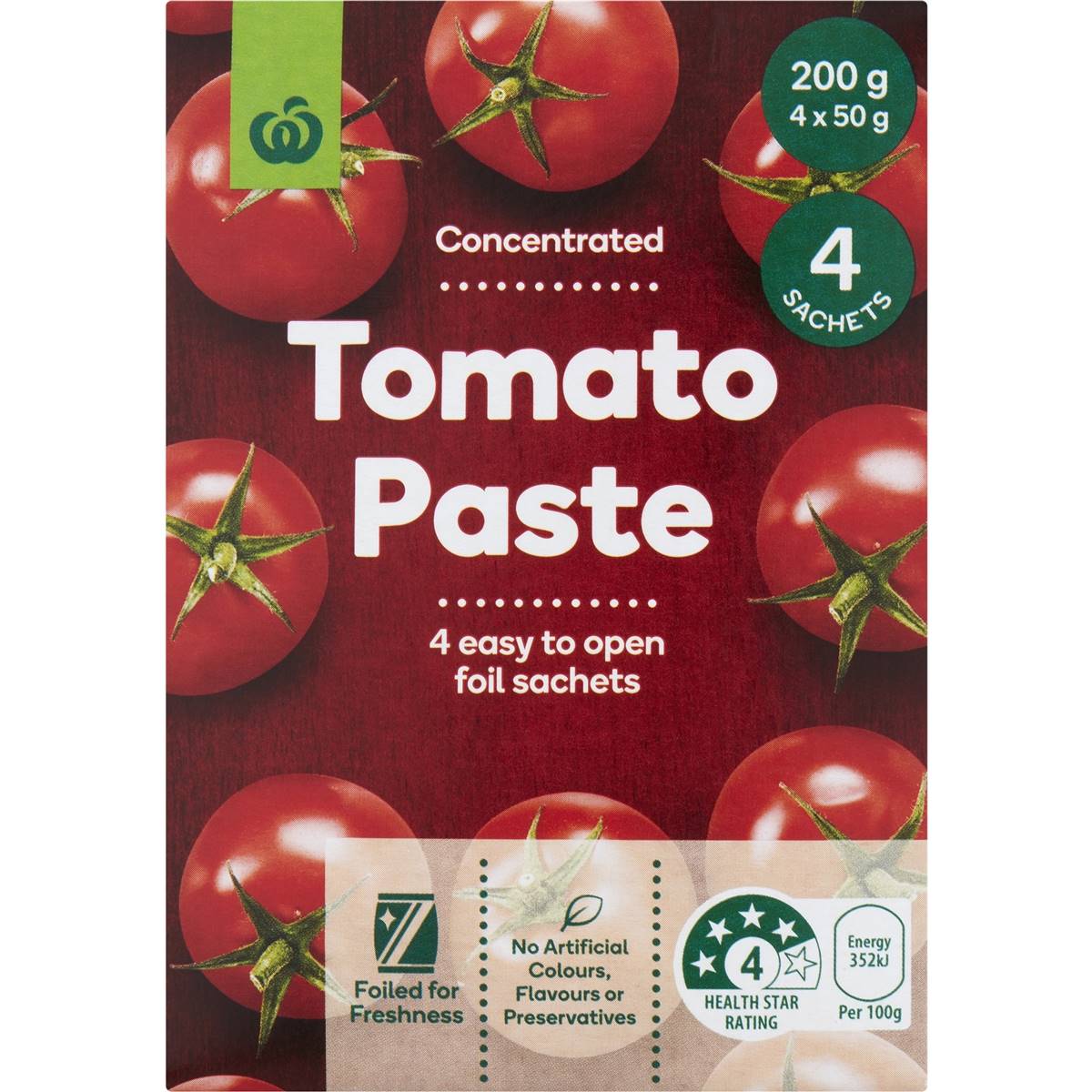 Woolworths Tomato Paste Sachet 4 Pack