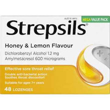 Strepsils Soothing Sore Throat Lozenges Honey & Lemon 48 pack