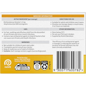 Strepsils Soothing Sore Throat Lozenges Honey & Lemon 48 pack