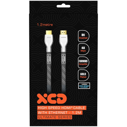 XCD Essentials Ultra High Speed Braided HDMI Cable 4K/8K 1.2m V2