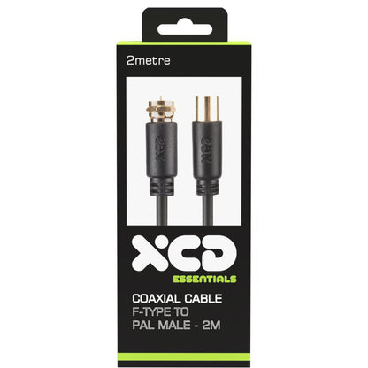 XCD Essentials F-Type to Pal Male Coaxial Cable 2M V2