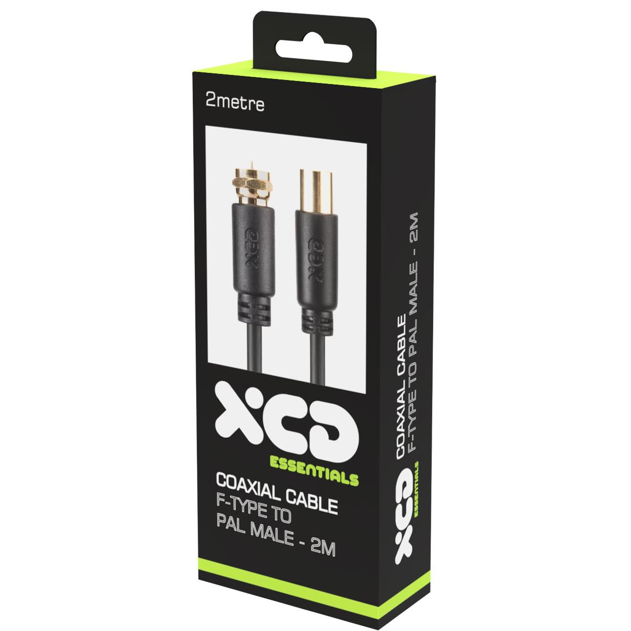 XCD Essentials F-Type to Pal Male Coaxial Cable 2M V2