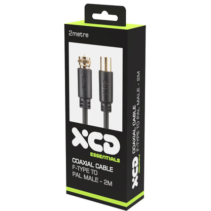XCD Essentials F-Type to Pal Male Coaxial Cable 2M V2