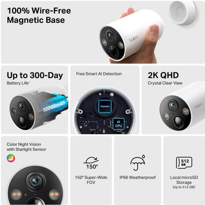 TP-Link Tapo 2K Smart Wire-Free Security Camera (2-pack)