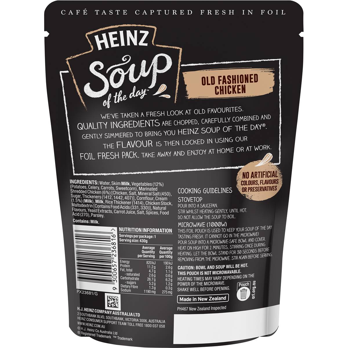 Heinz Soup Of The Day Old Fashioned Chicken Soup Pouch 430g