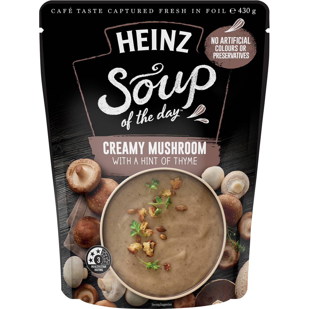 Heinz Soup Of The Day Creamy Mushroom With Thyme Soup Pouch 430g