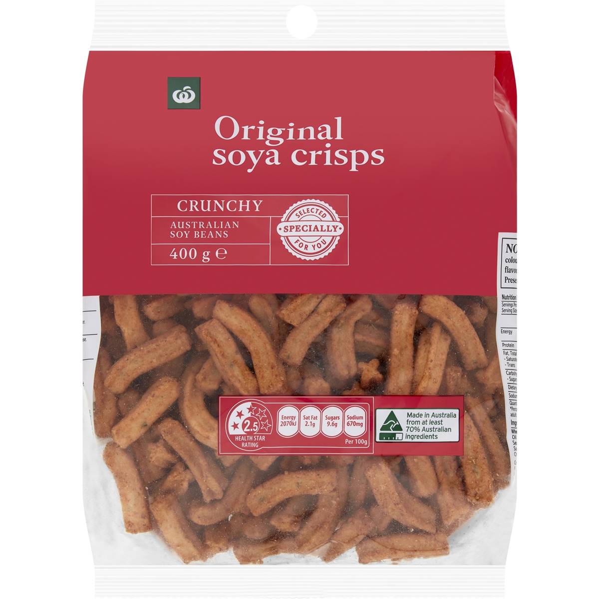Woolworths Soya Crisps Snacks 400g Pack