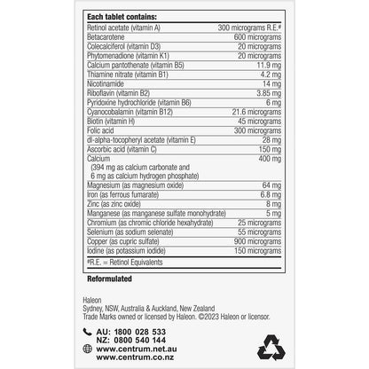 Centrum Women Daily Multivitamin Supplements 60 Pack