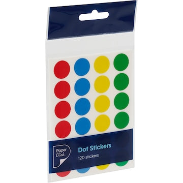 Paperclick Dot Stickers 4 Colours 120 pack