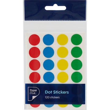 Paperclick Dot Stickers 4 Colours 120 pack