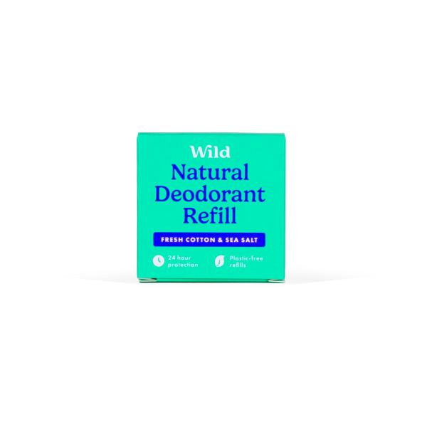 WILD DEODORANT STICK REFILL FRESH COTTON & SEA SALT 40G