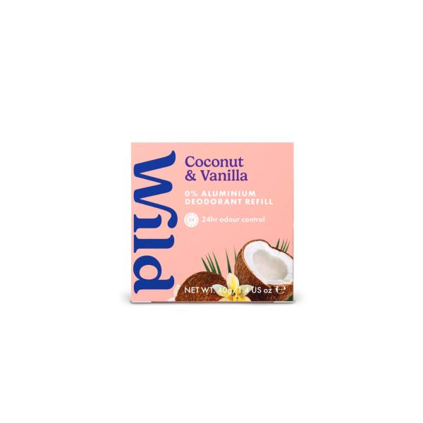 WILD DEODORANT STICK REFILL COCONUT & VANILLA 40G