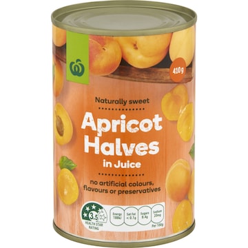 Woolworths Apricot Halves In Juice 410g