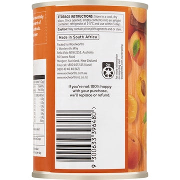 Woolworths Apricot Halves In Juice 410g