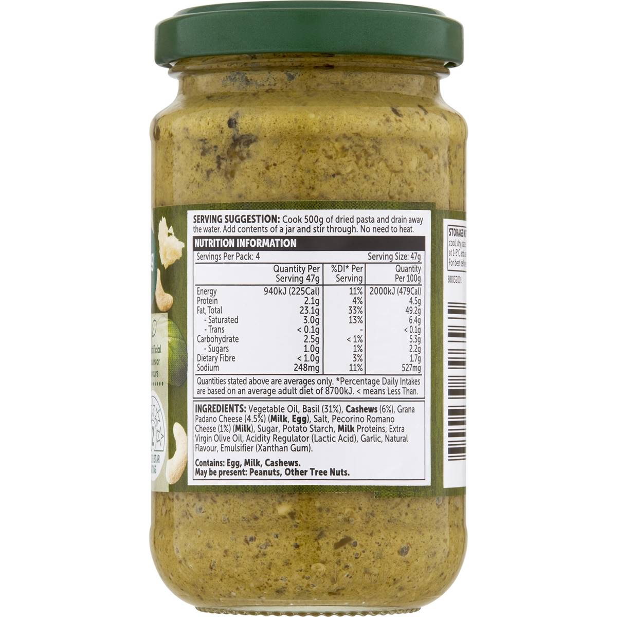 Woolworths Pesto Basil 190g