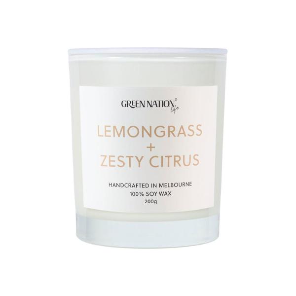 GREEN NATION SOY WAX CANDLE LEMONGRASS 200G