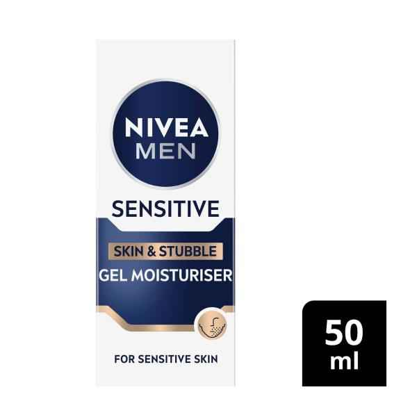 Men Sensitive Skin And Stubble Gel Moisturiser For Face