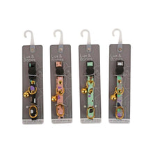 LUX & BONES PRINTED LEATHER CAT COLLAR WITH BELL 1 PACK