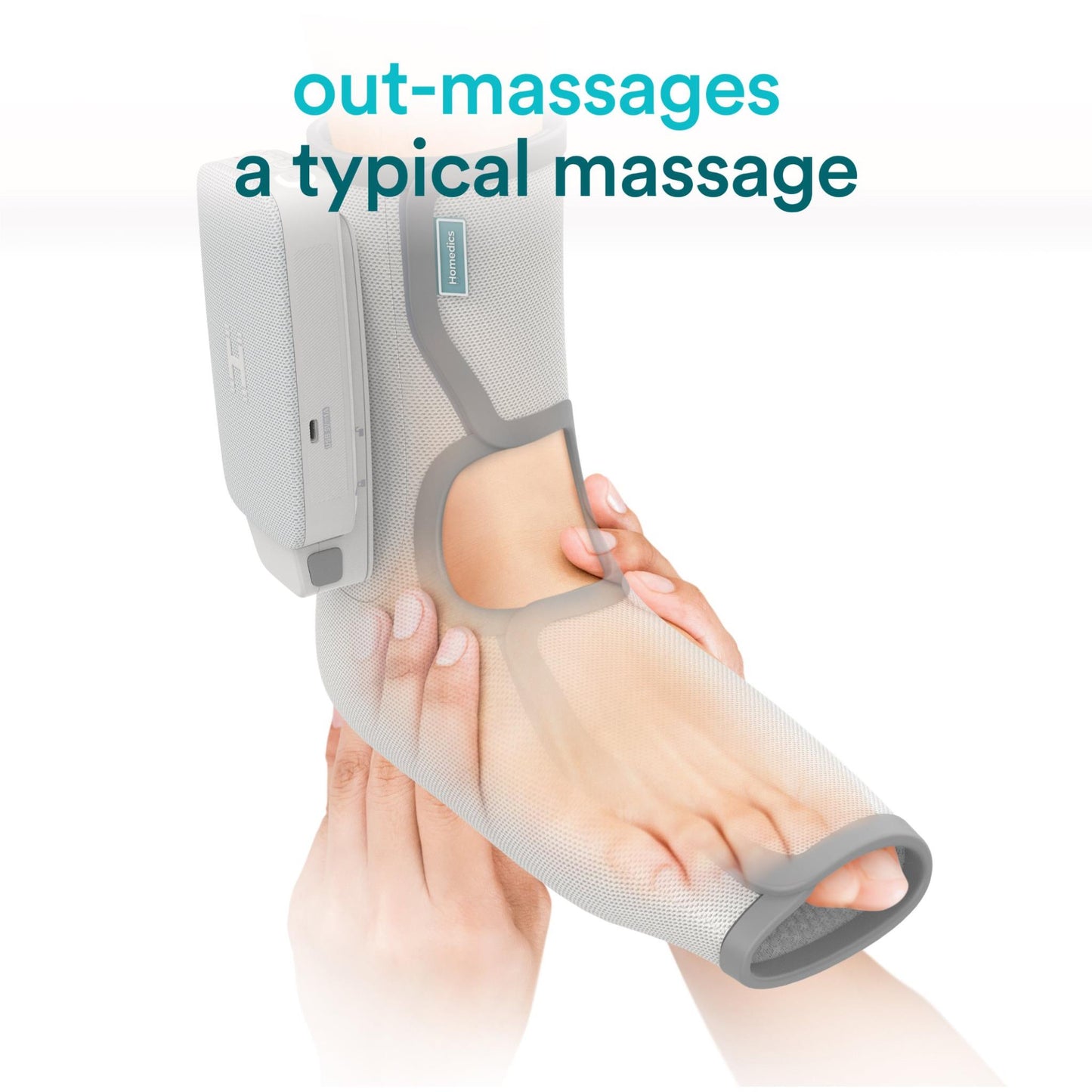 Homedics  Modular Foot Compression Wrap + Controller (Light Grey)