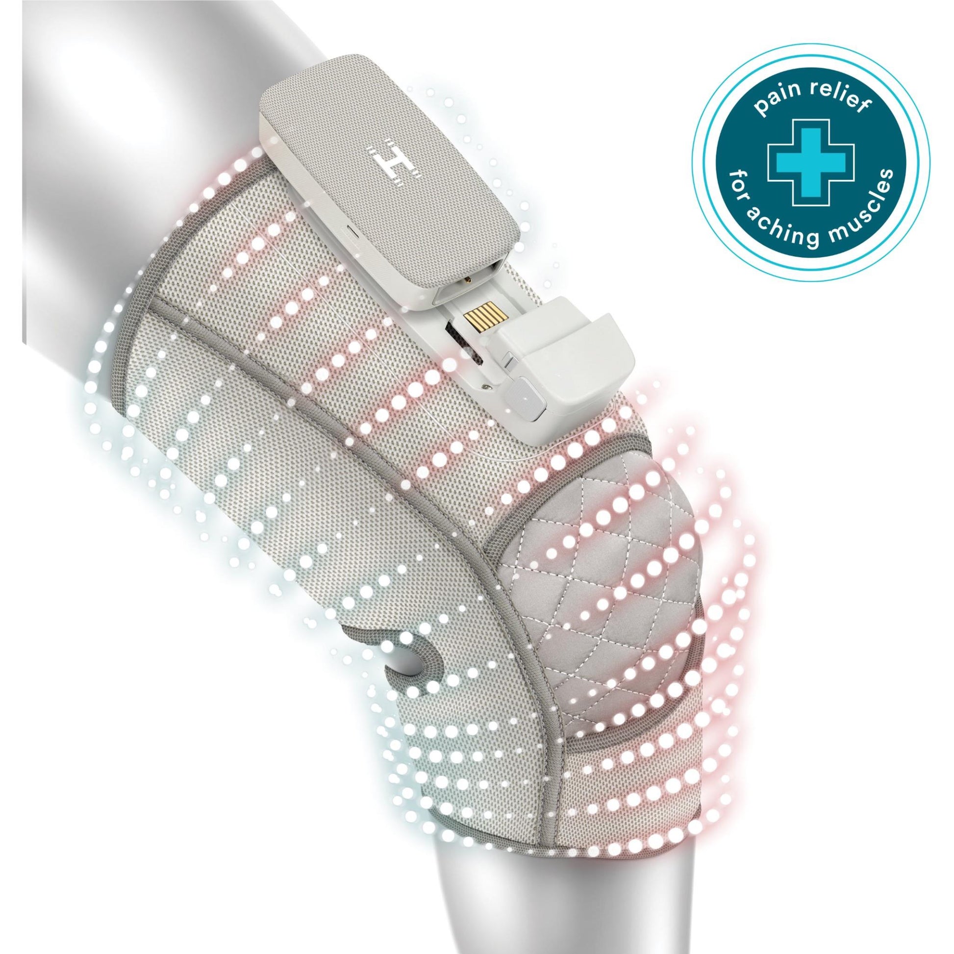 Homedics Modular Knee Compression Wrap + Controller (Light Grey)