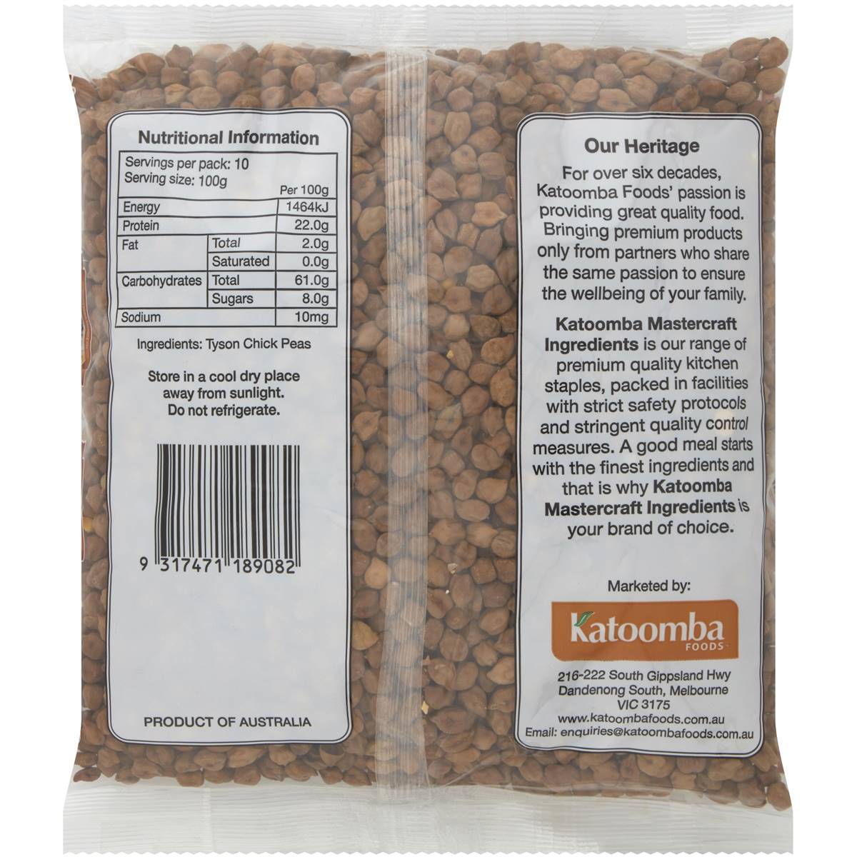 Katoomba Ingredients Tyson Chickpeas 1kg