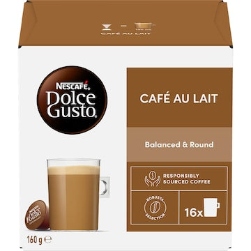 Nescafe Dolce Gusto Cafe Au Lait Coffee Pods 16 pack