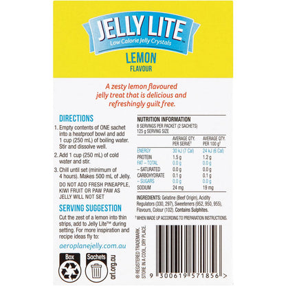 Aeroplane Jelly Lite Lemon Flavour Low Calorie Jelly Crystals 2x9g