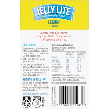 Aeroplane Jelly Lite Crystals Lemon 9g x 2 pack
