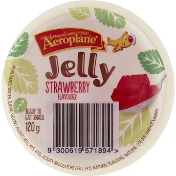 Aeroplane Ready To Eat Jelly Cup Snack Strawberry Flavour 120g