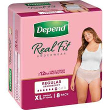 Depend Real Fit Regular Incontinence Underwear For Women X-Large 8 pack