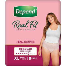 Depend Real Fit Regular Incontinence Underwear For Women X-Large 8 pack