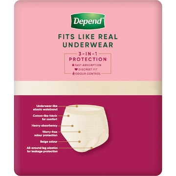 Depend Real Fit Regular Incontinence Underwear For Women X-Large 8 pack