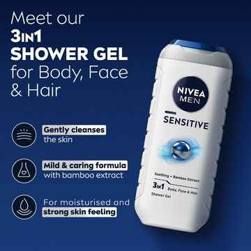 Nivea Men Sensitive 3 In 1 Shower Gel & Body Wash 500mL