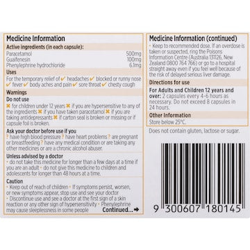 Codral Cold & Flu + Mucus Cough Capsules 16 pack