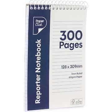 Paperclick Reporter Notebook 300 Pages each