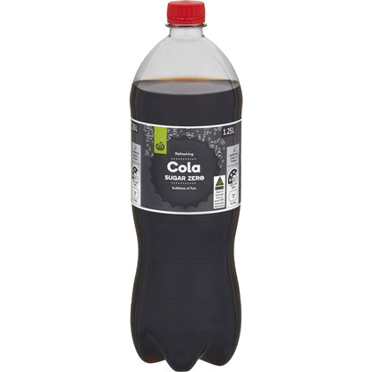 Woolworths Cola Sugar Zero Bottle 1.25l