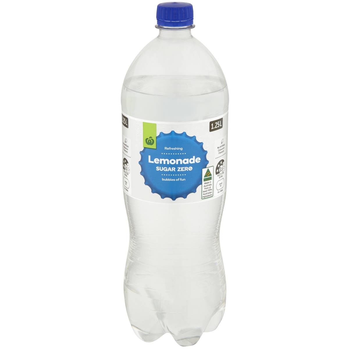 Woolworths Lemonade Zero Sugar Bottle 1.25l