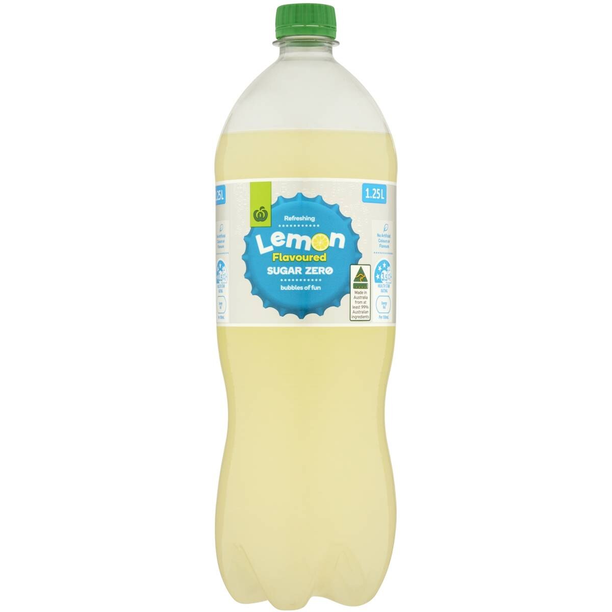 Woolworths Lemon Zero Sugar Bottle 1.25l