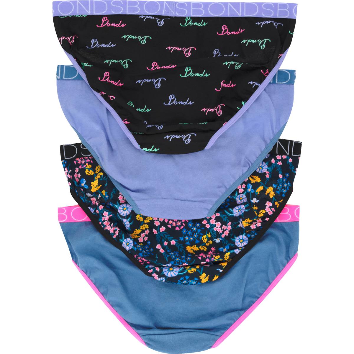 Bonds Girls Underwear Bikini Briefs Size 12-14 Or 14-16 Assorted 4 pack