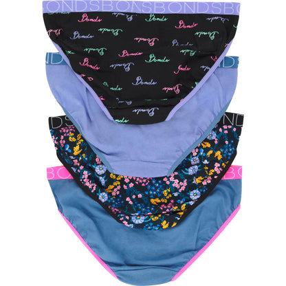 Bonds Girls Underwear Bikini Briefs Size 12-14 Or 14-16 Assorted 4 pack