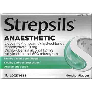 Strepsils Plus Anaesthetic Sore Throat Numbing Pain Relief Lozenges 16 pack