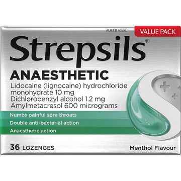 Strepsils Plus Anaesthetic Sore Throat Numbing Pain Relief Lozenges 36 pack