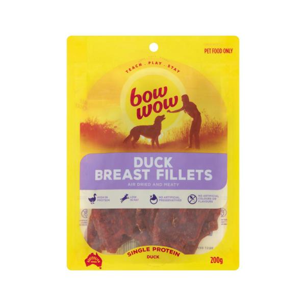 BOW WOW DOG TREAT DUCK FILLETS 200GRAM