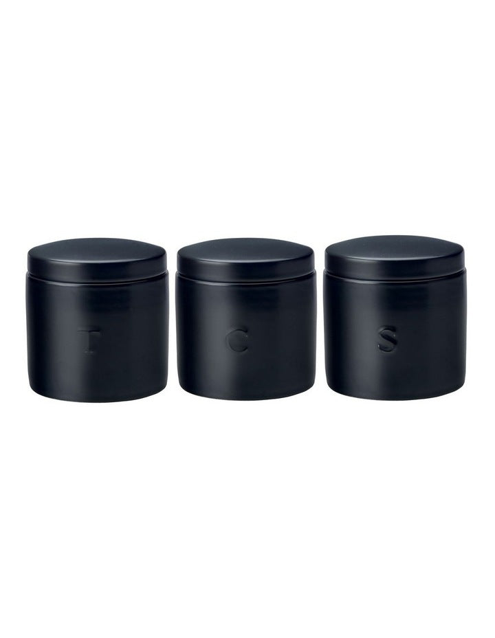 Epicurious Canister Set of 3 500ml Gift Boxed in Black