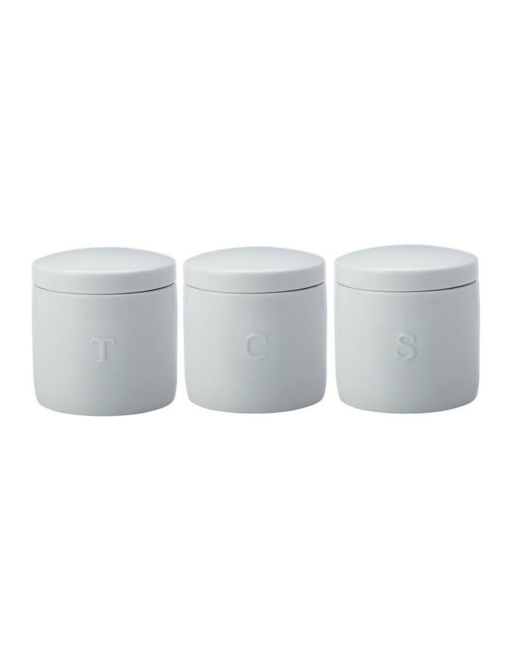 Epicurious Canister Set of 3 500ml Gift Boxed in White