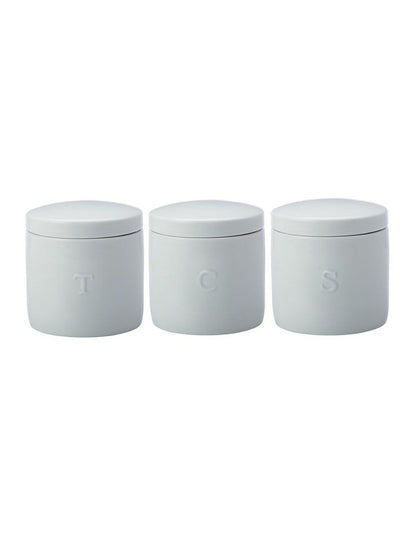 Epicurious Canister Set of 3 500ml Gift Boxed in White